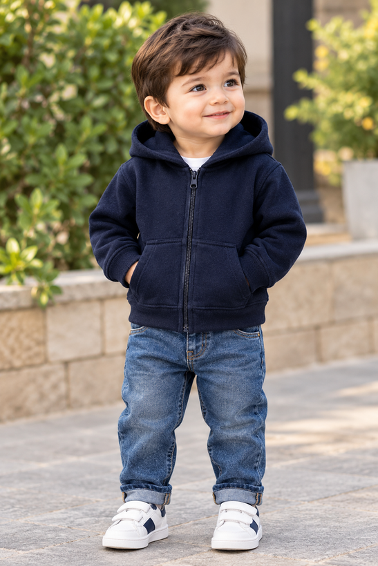 سویشرت باکسی توکرکی رنگ سرمه ای سایز٣۵-۴٠-۴۵